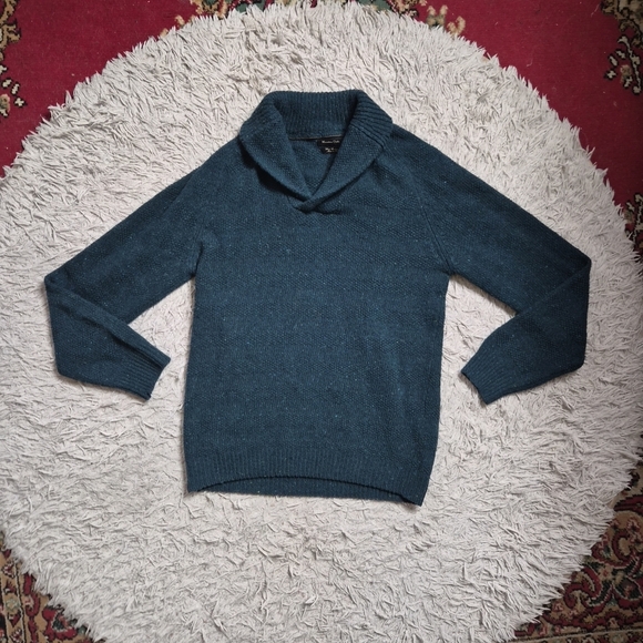 Massimo Dutti Sweater Wool Cashmere Size Medium M Shawl Neck Classic Preppy ✨️💫